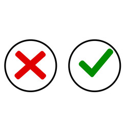 check mark and cross icons vector