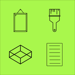 design elements simple linear outline icon set vector image
