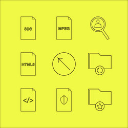 files and folders linear icon set simple outline vector image