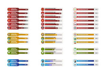 set of icon bars template collection vector