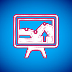 white computer monitor with graph chart icon vector image