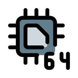 64-bit cpu designed for data processing vector image