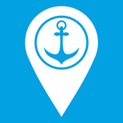 map pointer with symbol anchor and sea port icon vector image