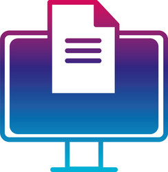 isolated digital computer and document gradient vector image