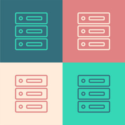 pop art line server data web hosting icon vector image