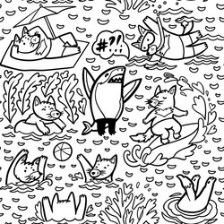 coloring pattern with cute tasmanian devil Vector Image