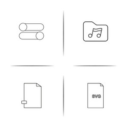 files and folders sign simple linear icons set vector image