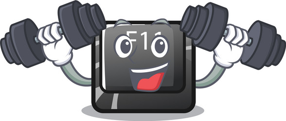 Fitness f11 button installed on mascot keyboard vector