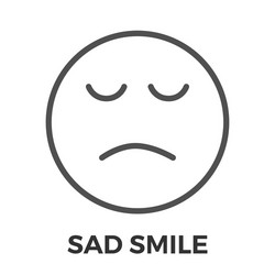 Sad smile thin line icon vector