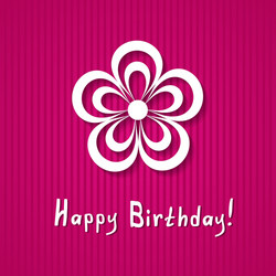 Birthday card with a flower vector