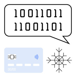 digital binary code in speech bubble with credit vector image