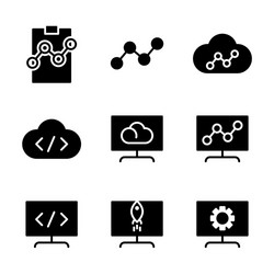 basic search engine optimization icon include vector image