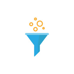 blue data filter with filtering circles flat vector image