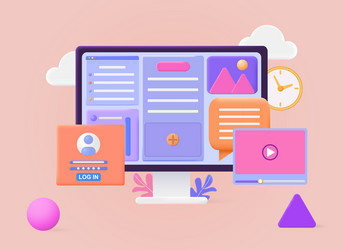 computer with open pages vector image