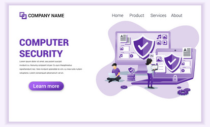 modern flat design concept computer security vector image