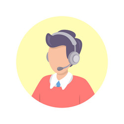 call center operator avatar man with a headset Vector Image