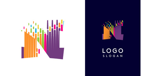 colorful stripes transitioning into pixel-like vector image