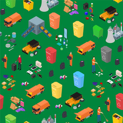 garbage recycling signs 3d seamless pattern vector