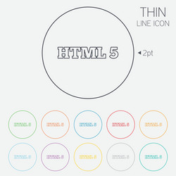 html5 sign icon new markup language symbol vector image