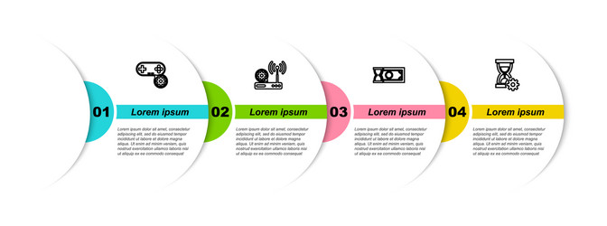 set line gamepad setting router and wi-fi fast vector image