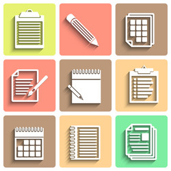 set of flat icons for web and mobile vector image