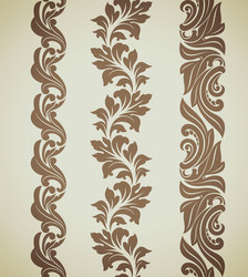 Baroque Scroll Patterns vector image