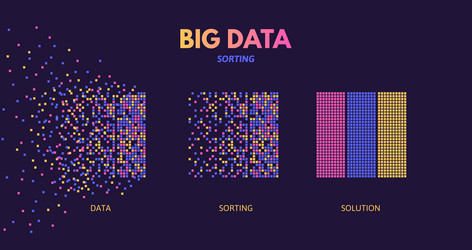Big Data Sorting & Machine Learning vector image