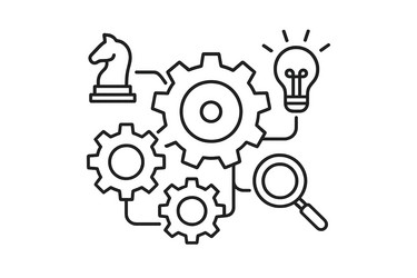 creative design combining chess gears vector image