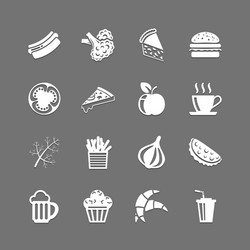 Fast Food Icon Set Vector Image