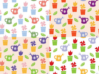 Gardening background seamless pattern vector