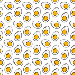 half boiled eggs dark stroke seamless pattern egg vector image
