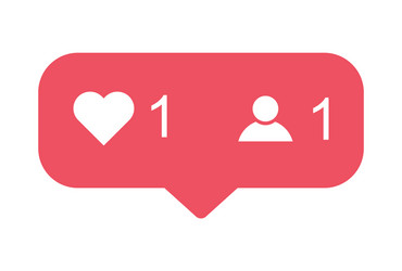 heart and counterfriend request quantity follower vector image