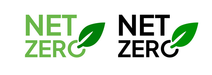 net zero label stamp design leaves carbon vector