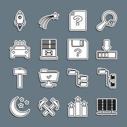 set line server data web hosting folder tree vector image