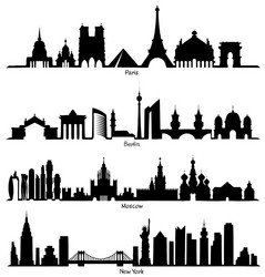 City Skyline Silhouettes Vector Image