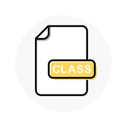 class file format extension color line icon vector image