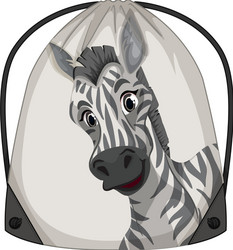 drawstring backpack with zebra pattern vector image
