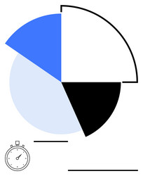 minimalist pie chart with timer highlighting data vector image