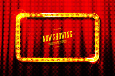 retro rectangular banner sign with red frame vector image