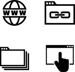 web browsing simple related icons vector image