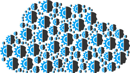 cloud figure of android robotics icons vector image