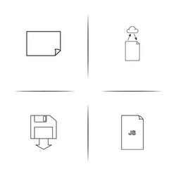 files and folders sign simple linear icons set vector image