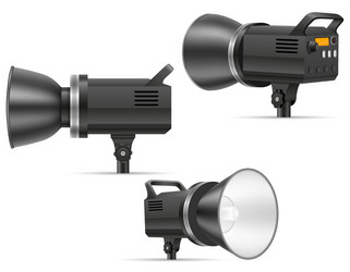 flash for softbox on tripod in photo studio vector image