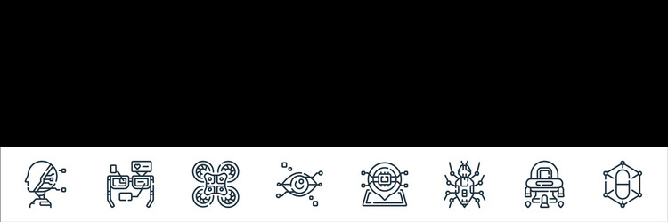 robotics line icons linear set quality vector image