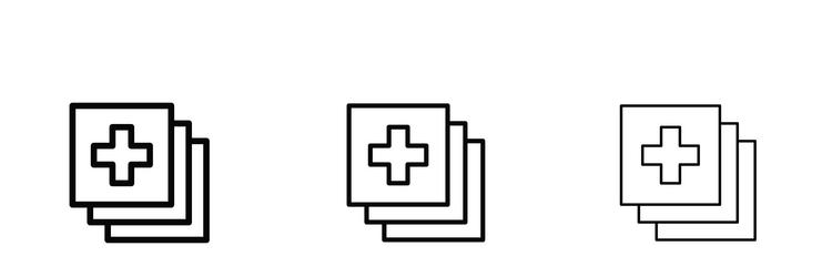 add apps icons in three different stroke lines vector image