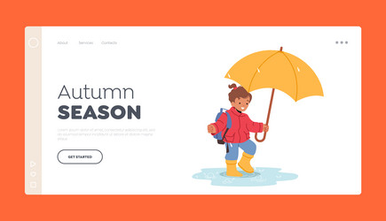 autumn season landing page template cheerful vector