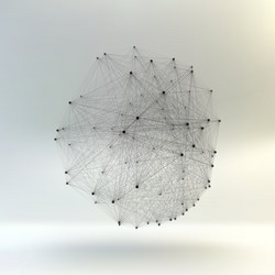 connection structure wireframe vector image