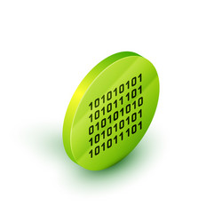 isometric line binary code icon isolated on white vector image