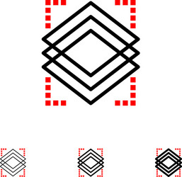 layers object layer server bold and thin black vector image