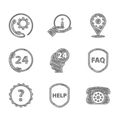 set support operator in touch shield with text vector image